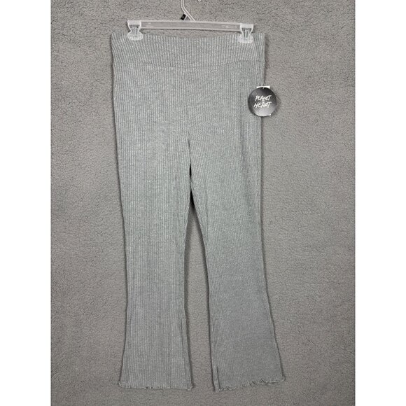 Planet Heart Juniors' Ribbed Flare-Knit Leggings Lounge Pants Size XL Gray NWT's - Picture 1 of 8